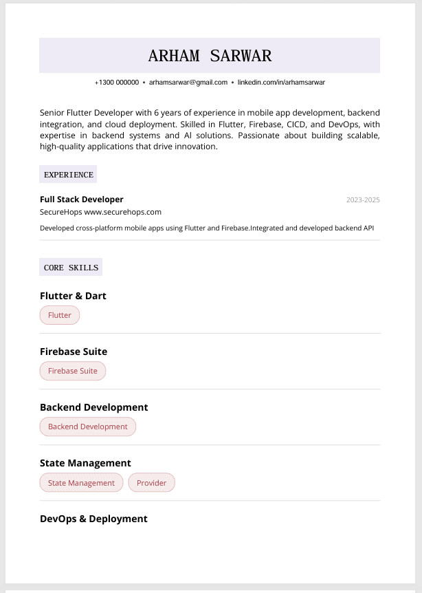 Portfolio CV Template