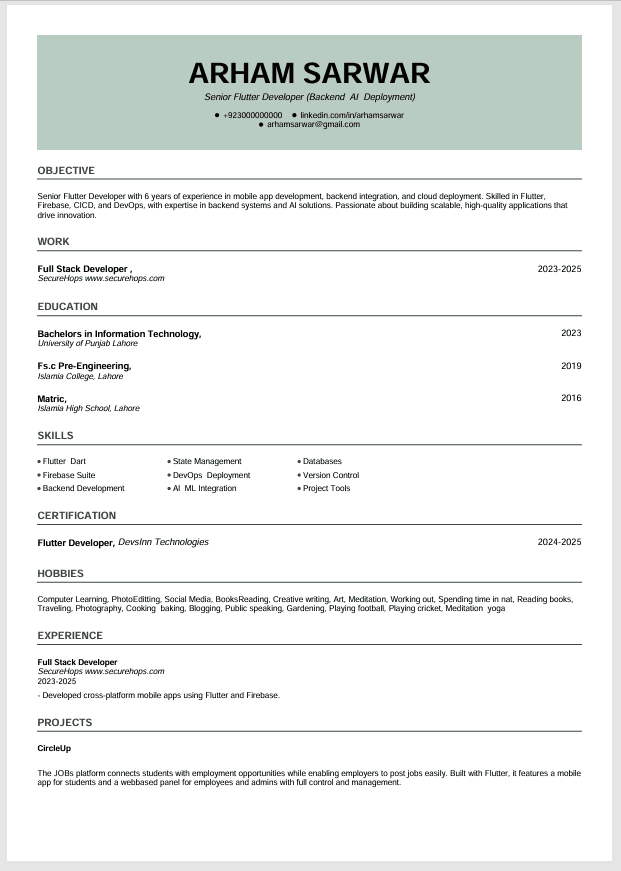 Basic CV Template