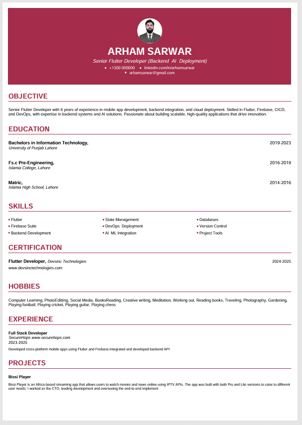 Simple CV Template