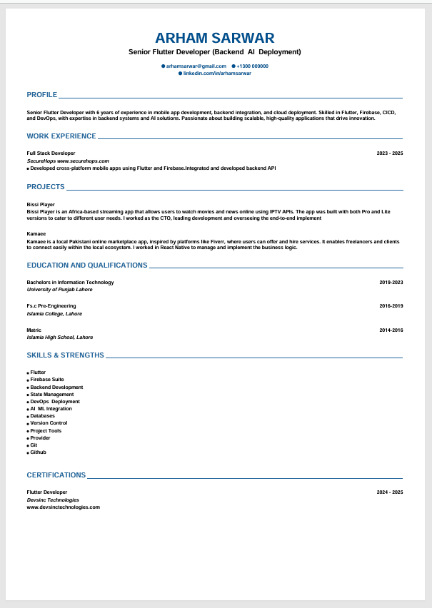 Minimalist CV Template