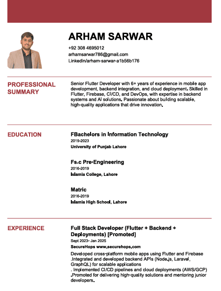 Technical CV Template